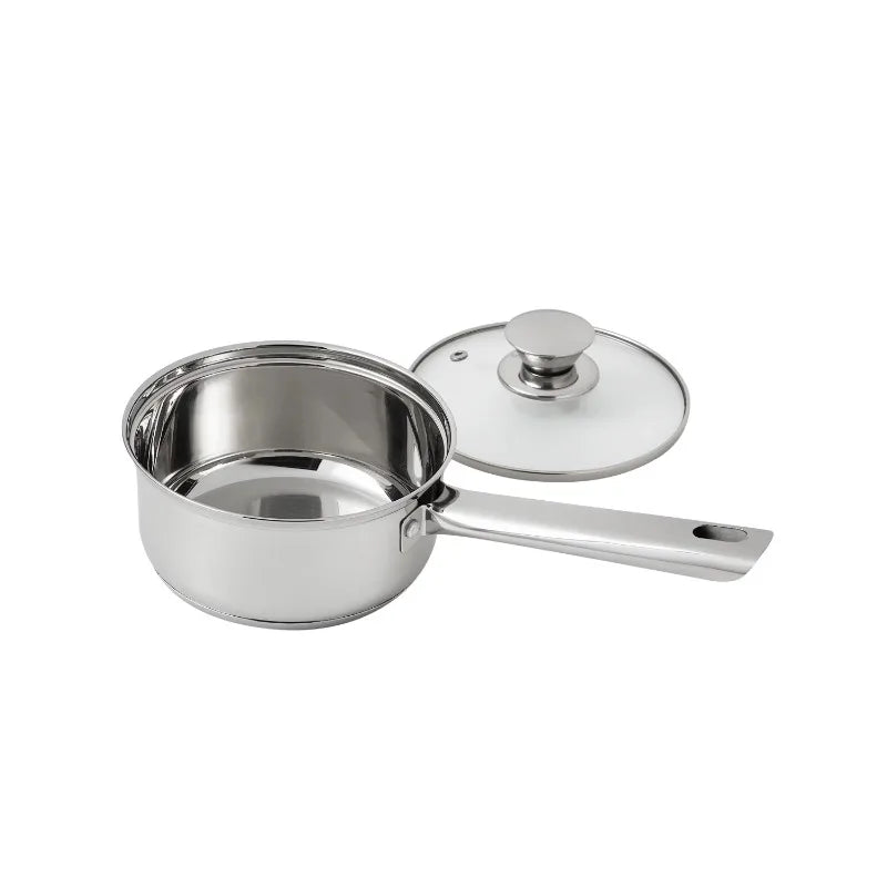 10 Piece Stainless Steel Cookware Set Pots and Pans Kitchen Cooking Set with Stay Cool Handles Dishwasher Safe Silver