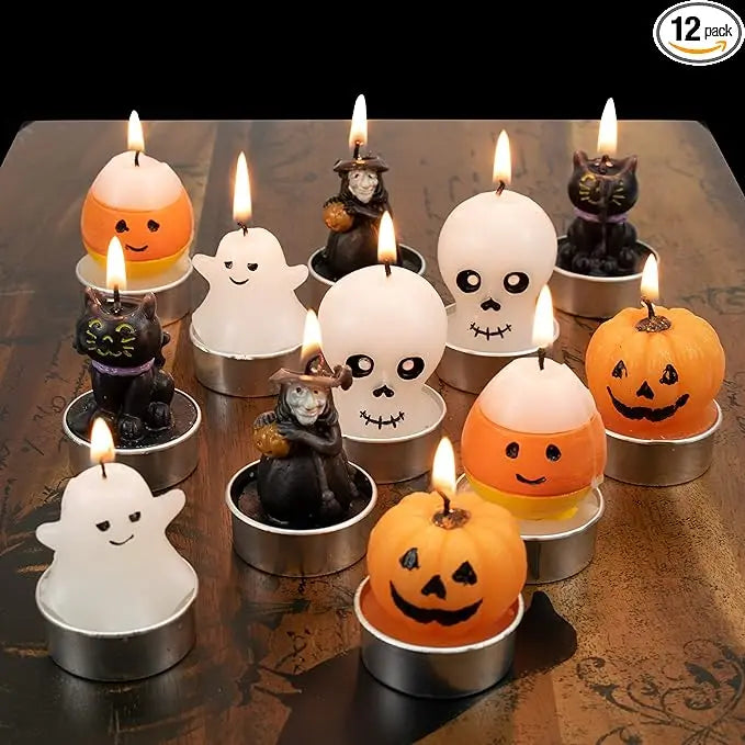 Halloween Tealight Candles Smokeless Unscented 12 Pack