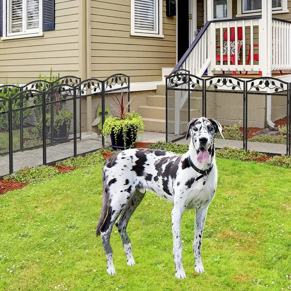 Heavy Metal Dog Playpen With Safety Latch 5 Panel Outdoor Indoor Dog Fence