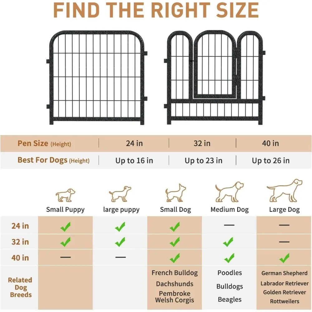 Metal Dog Playpen 32 Inch Height With 32 Panels For Indoor Outdoor Use