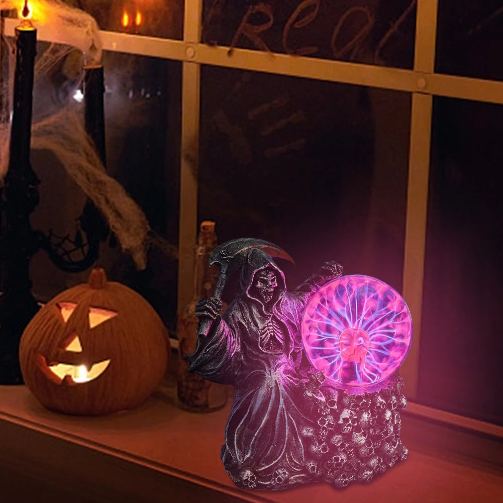 Halloween Light Up Ghost Fortune Teller Touch Sensing Grim Reaper Decor Haunted House Decoration