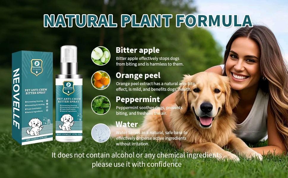 150ml No Chew Spray For Dogs No Alcohol Natural Bitter Deterrent Spray