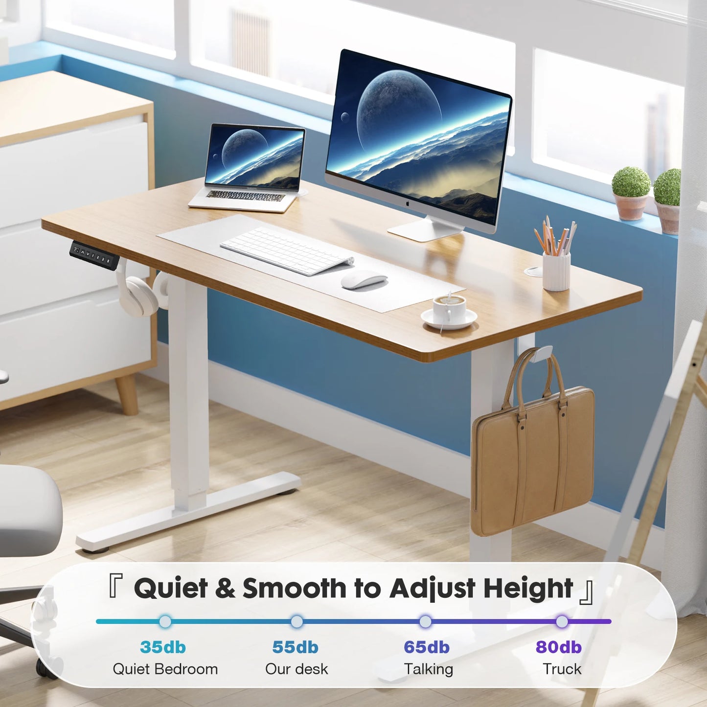 JHK Electric Standing Desk 40x24 Inch Height Adjustable