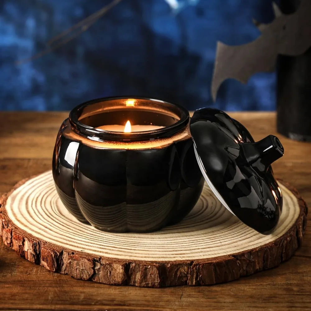 Pumpkin Shaped Candle Vanilla Pumpkin Spice Halloween Decor