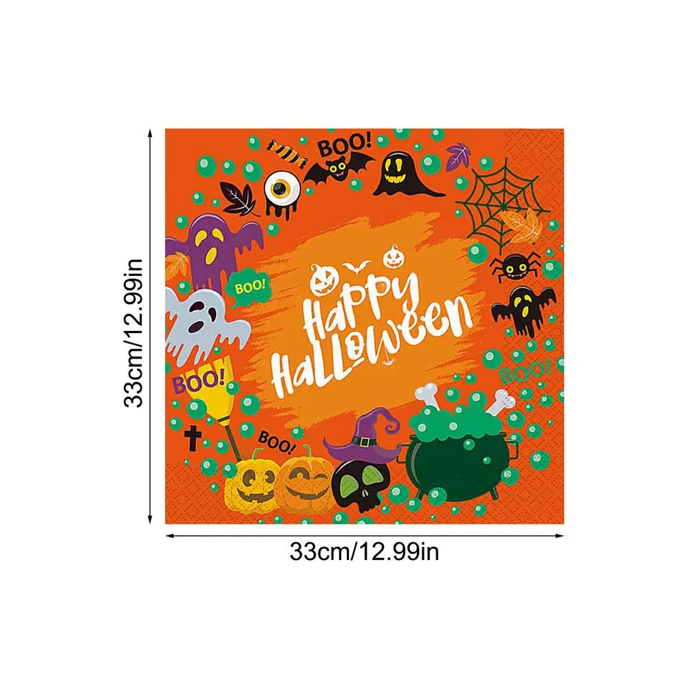 Halloween Paper Napkins 20 Sheets Ghost Skull Design