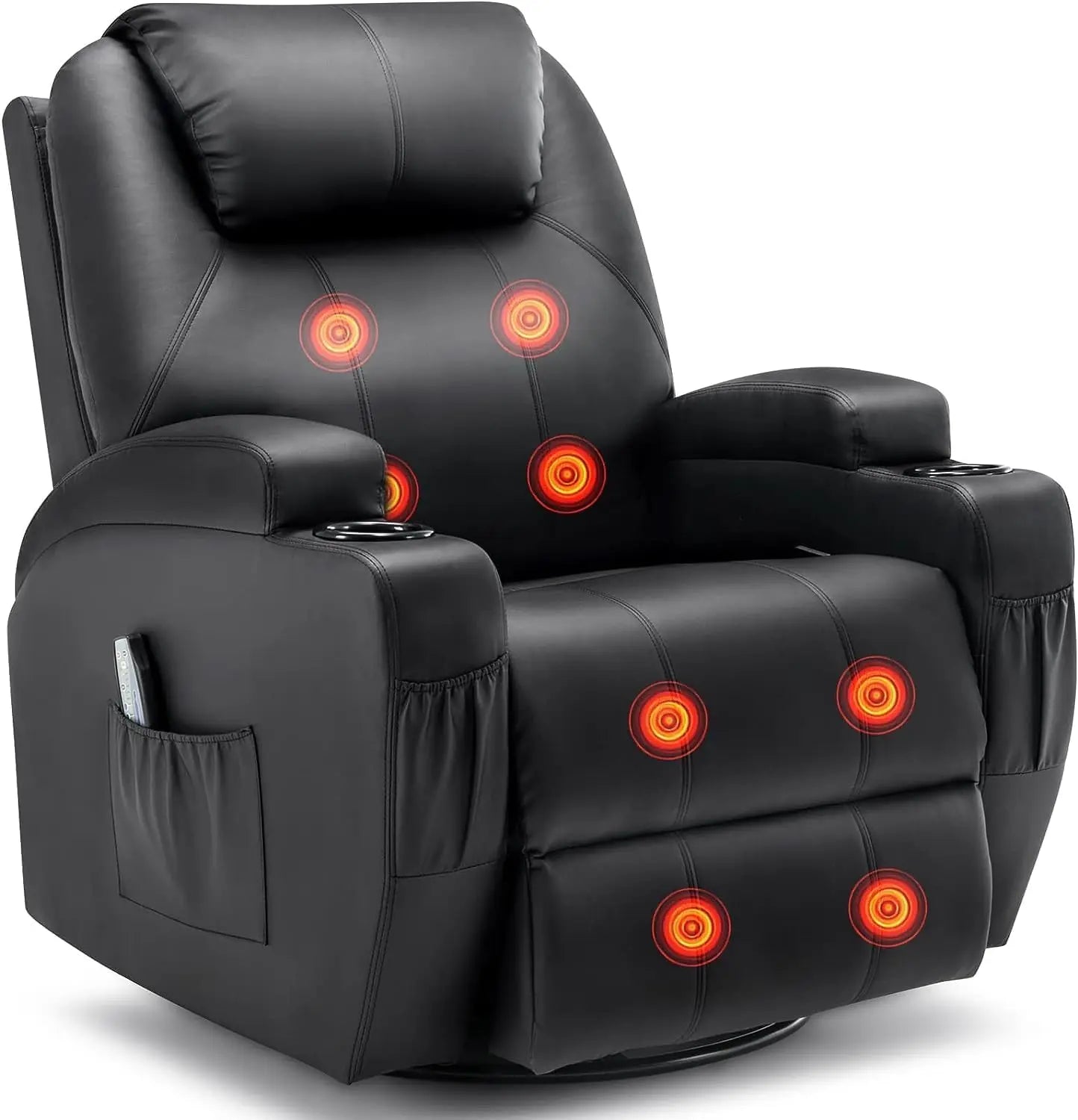 Recliner Chair With Massage And Heat 360 Degree Swivel Cup Holder Remote