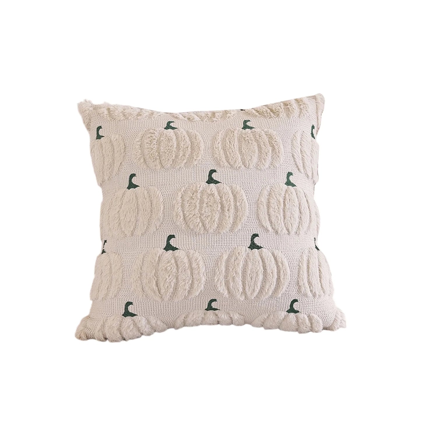Spooky Halloween Pillowcase With Fuzzy Pumpkin Jacquard