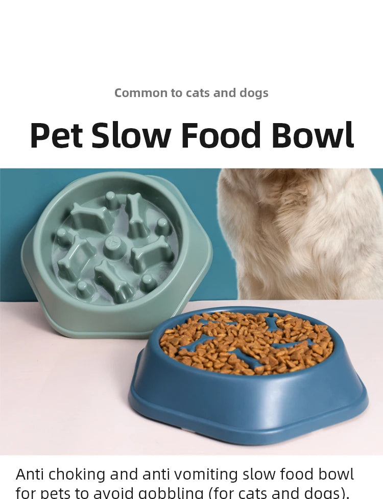 Pet Slow Feeder Bowl Anti Choking Plastic Dish For Small Dogs