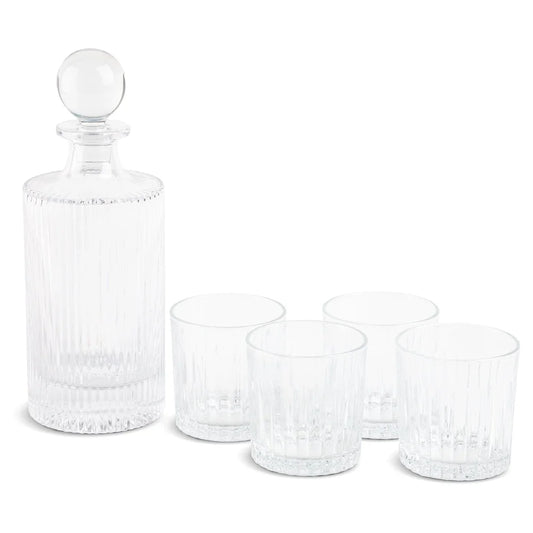 27 Oz Whiskey Decanter Set With 4 Glasses Airtight Seal