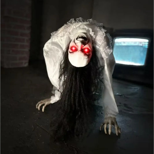 Halloween Lifesize Animatronic Possessed Woman Lights Sound