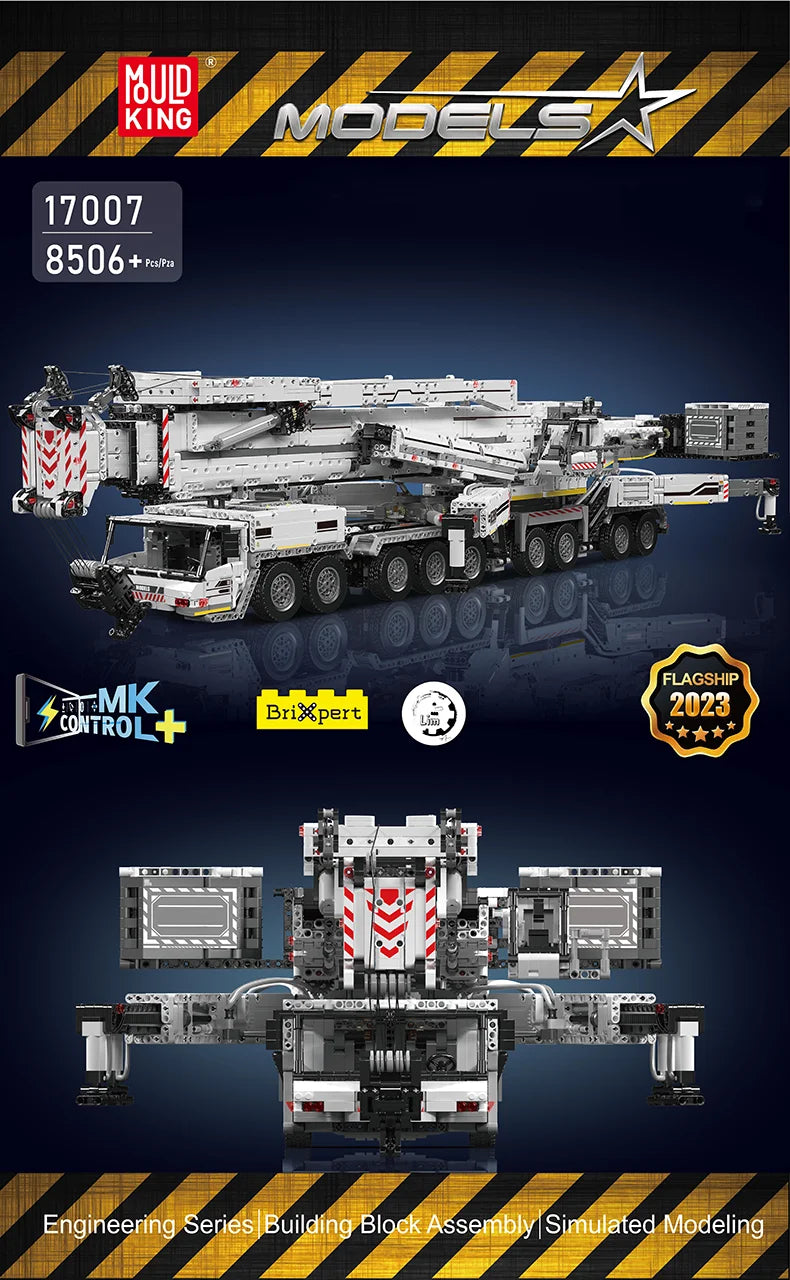 Mould King 17007 17008 Motorized Crane Building Block Set for Kids