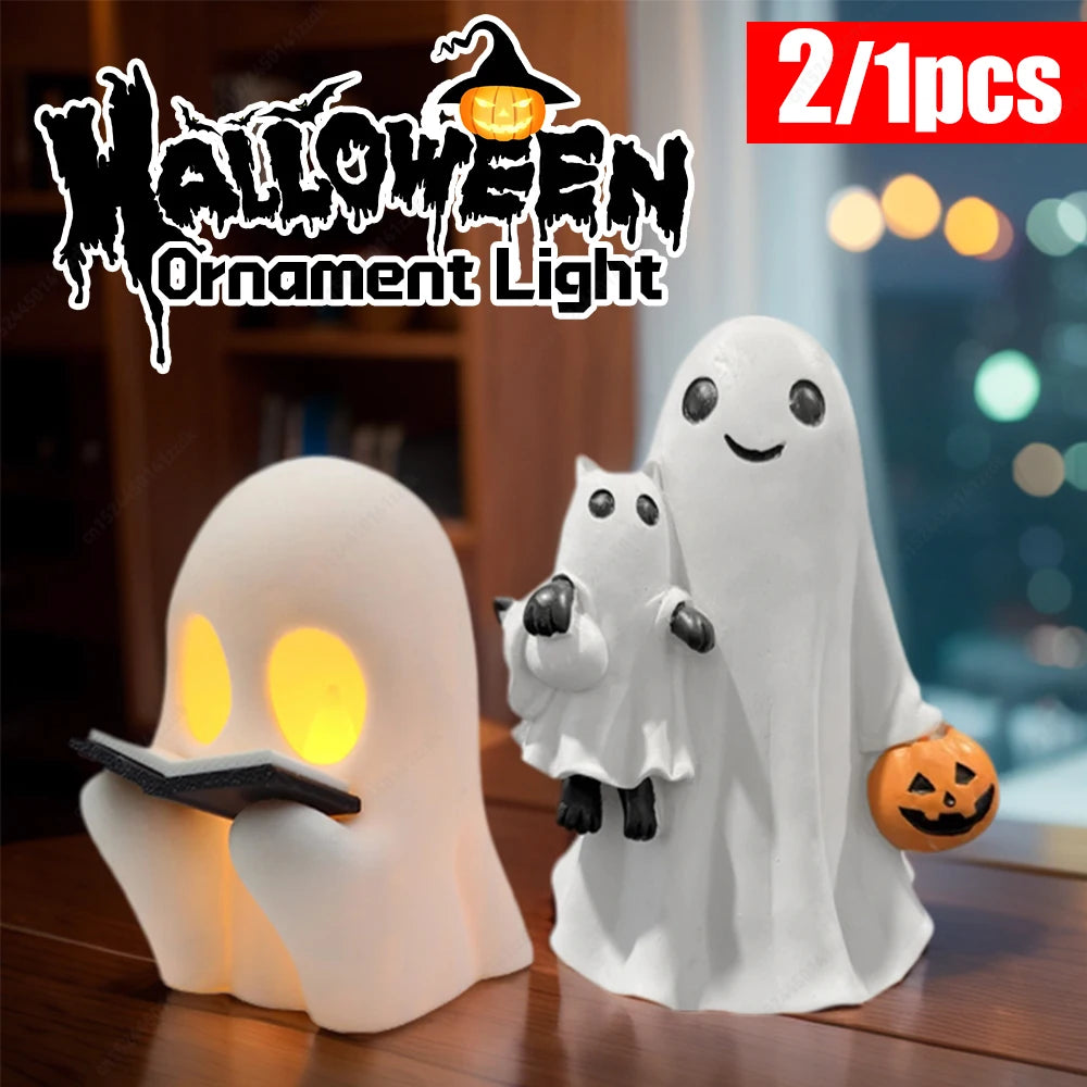 Halloween 3D LED Ghost Night Light Campfire Figurine Decor