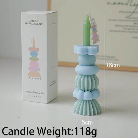 Stackable Geometry Scented Soy Wax Candles For Weddings