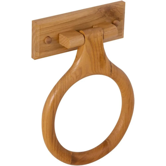 Bathroom Wall Mounted Towel Ring Honey Oak Easy Install