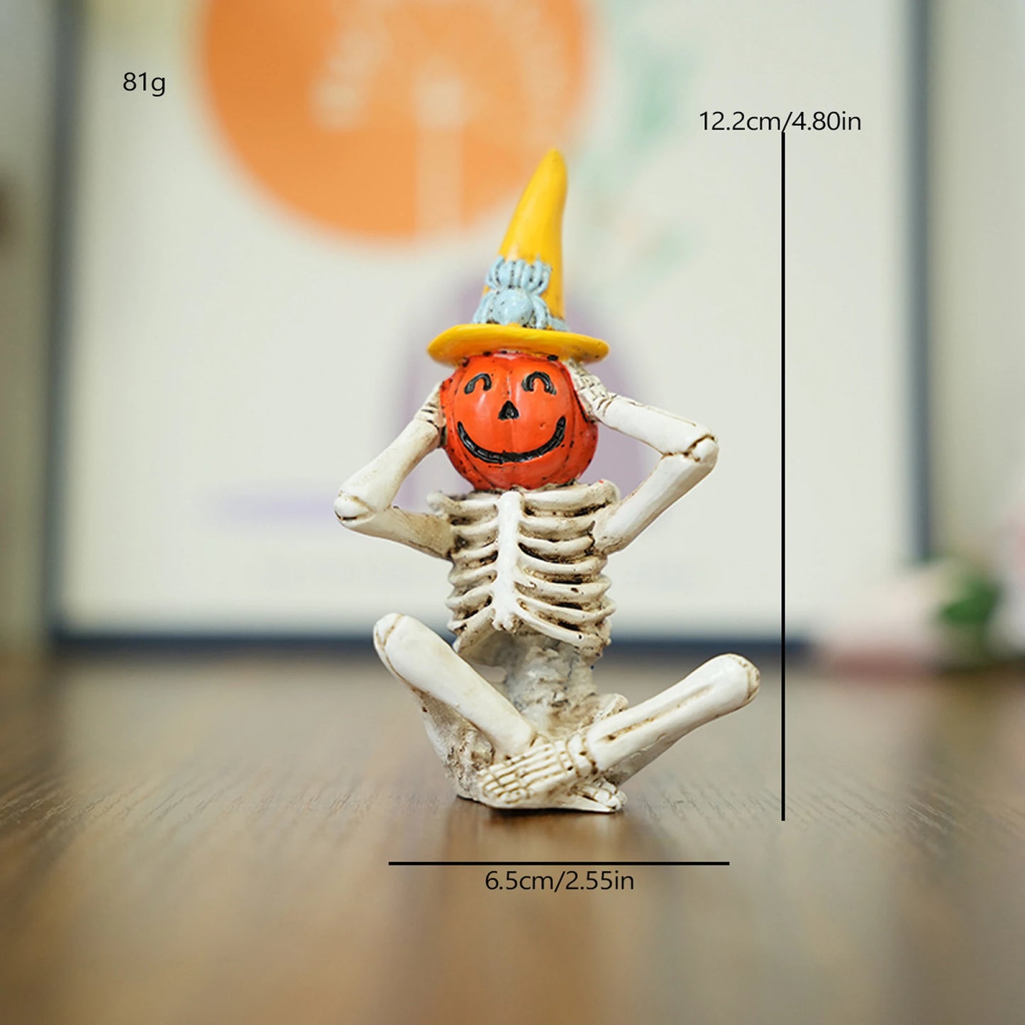 Haunted Skeleton Trio With Skulls And Black Cat Figurines