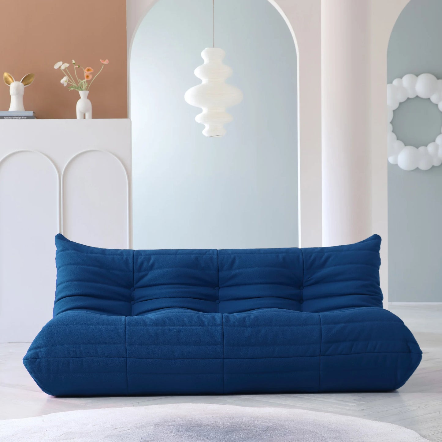 Velvet Teddy Bean Bag Sofa Floor Lounge Chair Foam Filled