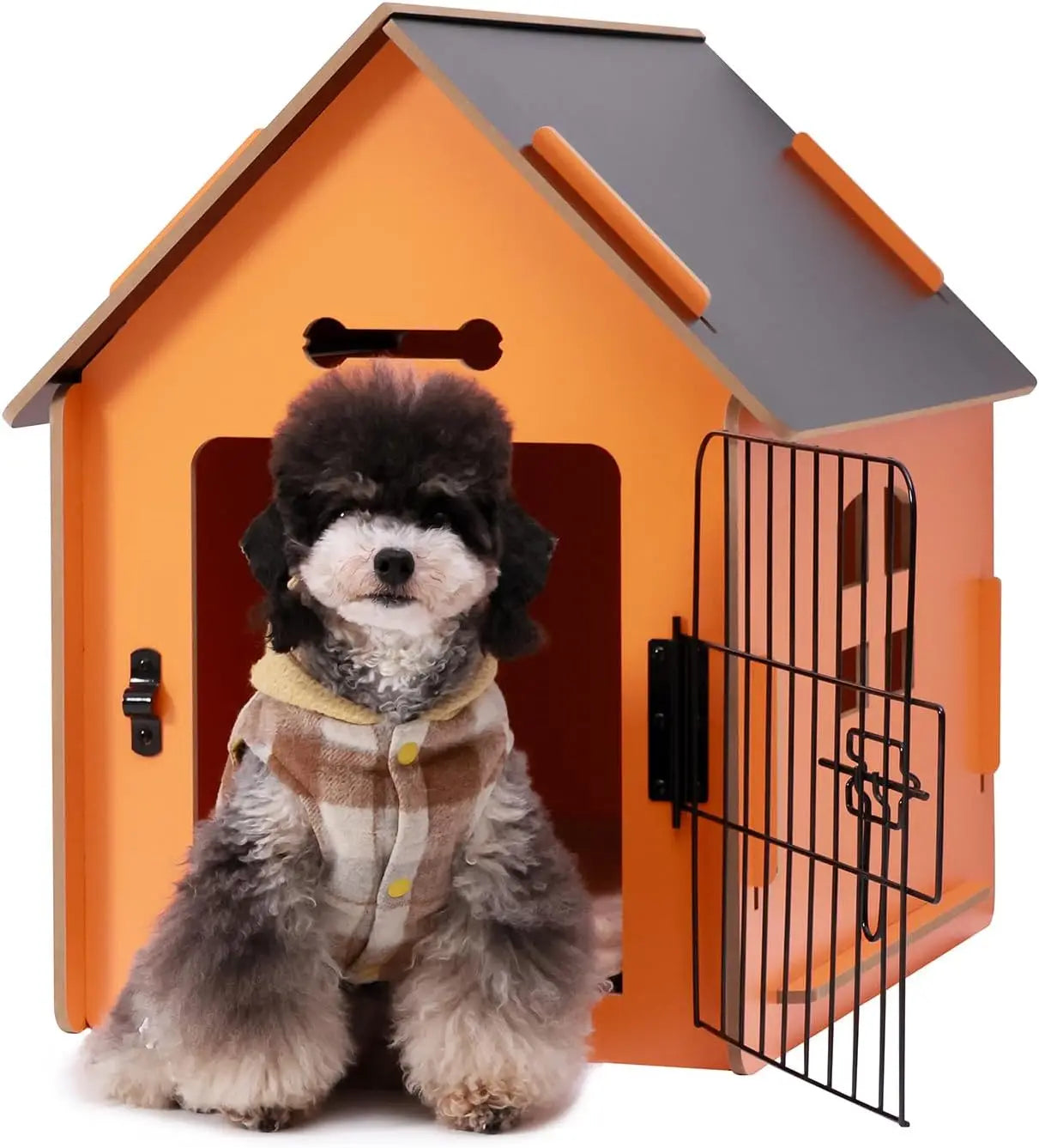 Cozy Wooden Indoor Dog House For Small Pets With Air Vents