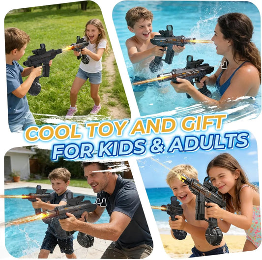 2 Pack Automatic Long Range Electric Water Gun With LED Muzzle Light Pool Toy