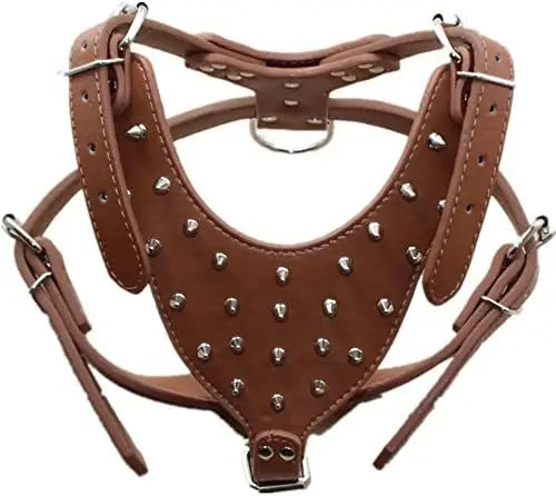 Premium Leather Dog Collars And Harnesses 3 Piece Set For Pit Bull Mastiff Boxer