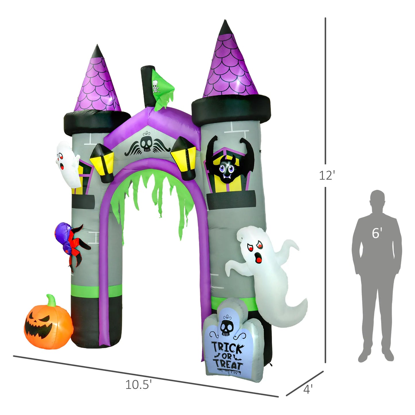 12ft Halloween Inflatable Archway Outdoor LED Yard Display