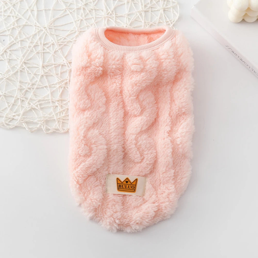 Solid Cute Wavy Double Sided Puppy Kitten Warm Coat Sweater for Small Dogs Cats