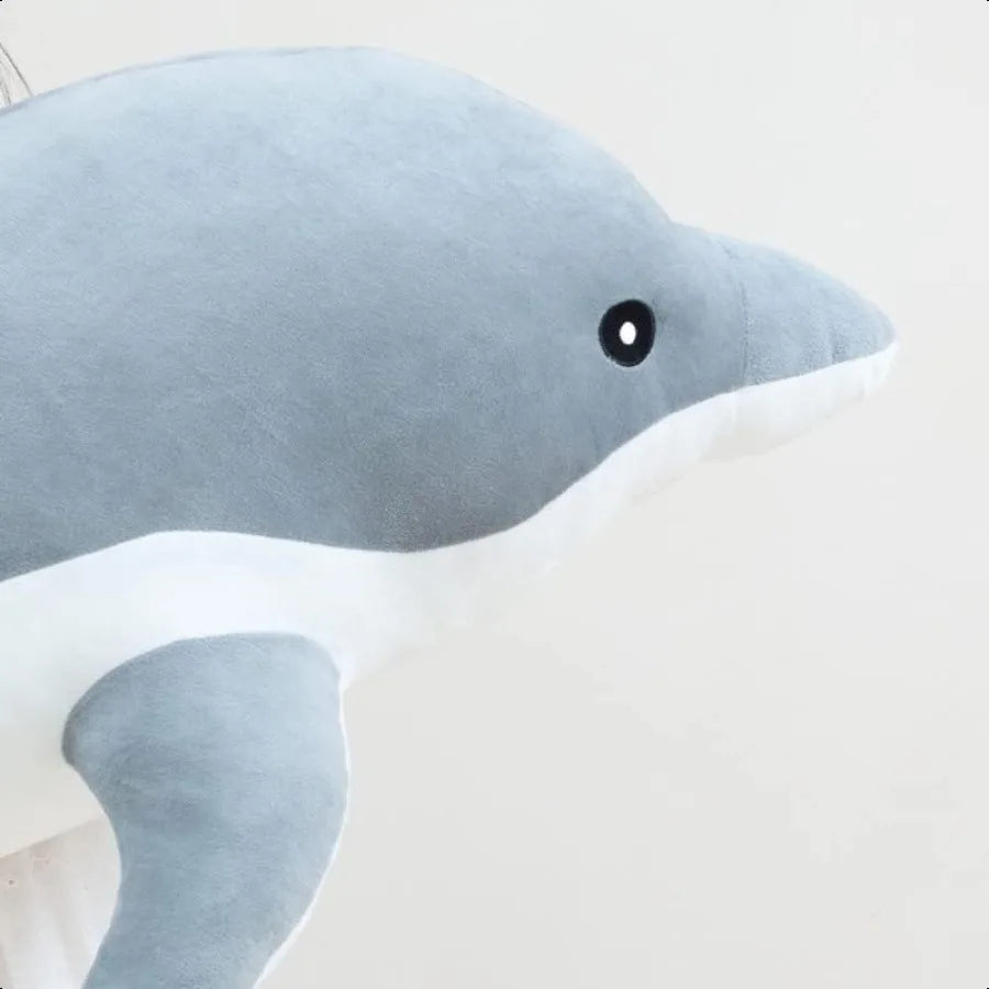 Giant Dolphin Plush Toy Soft Whale Pillow Stuffed Dolphin Pillow for Girls Gray 120cm 47.24inch