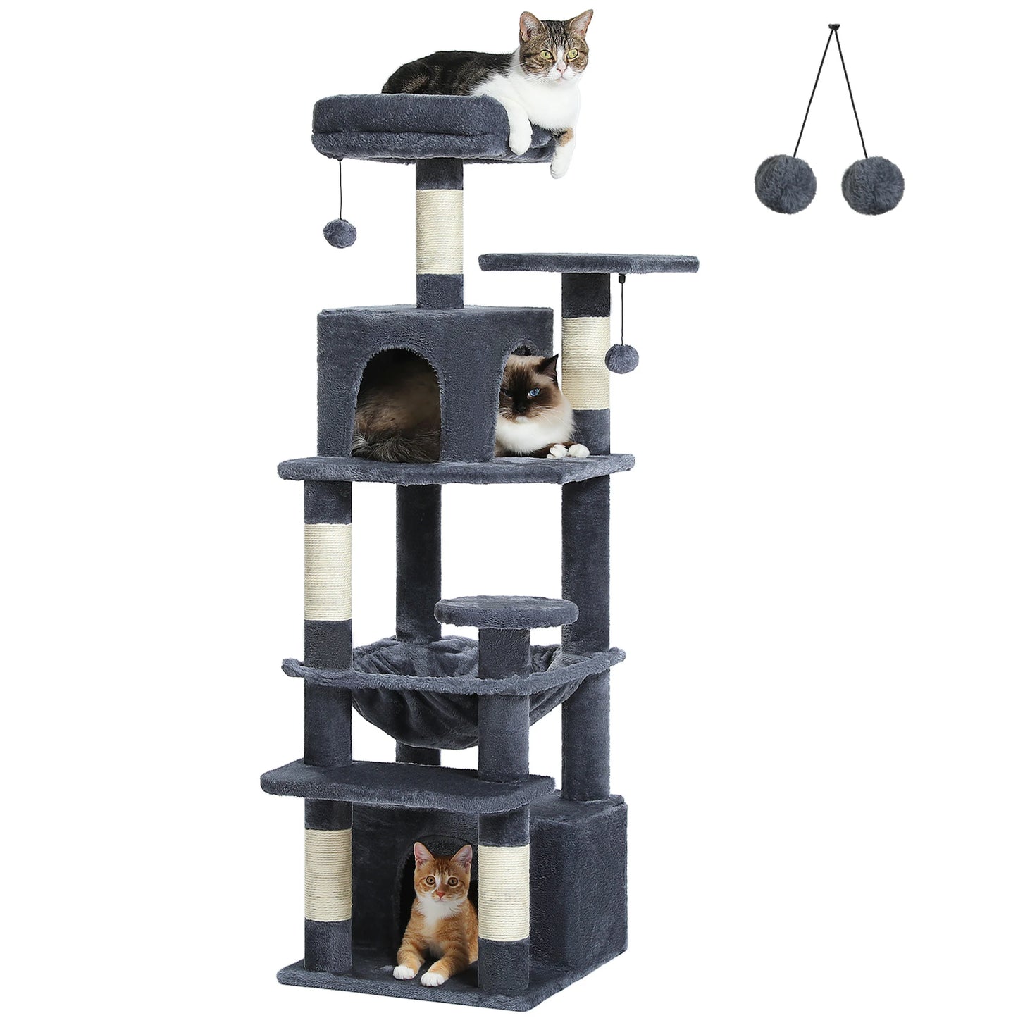 Large Cat Tree Tower Indoor Cats With Sisal Posts Hammock