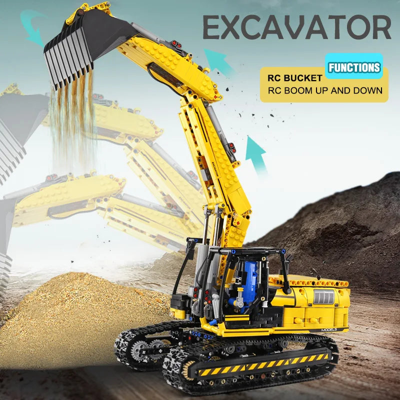 Mould King 13112 Motorized Excavator Building Block With Remote Control