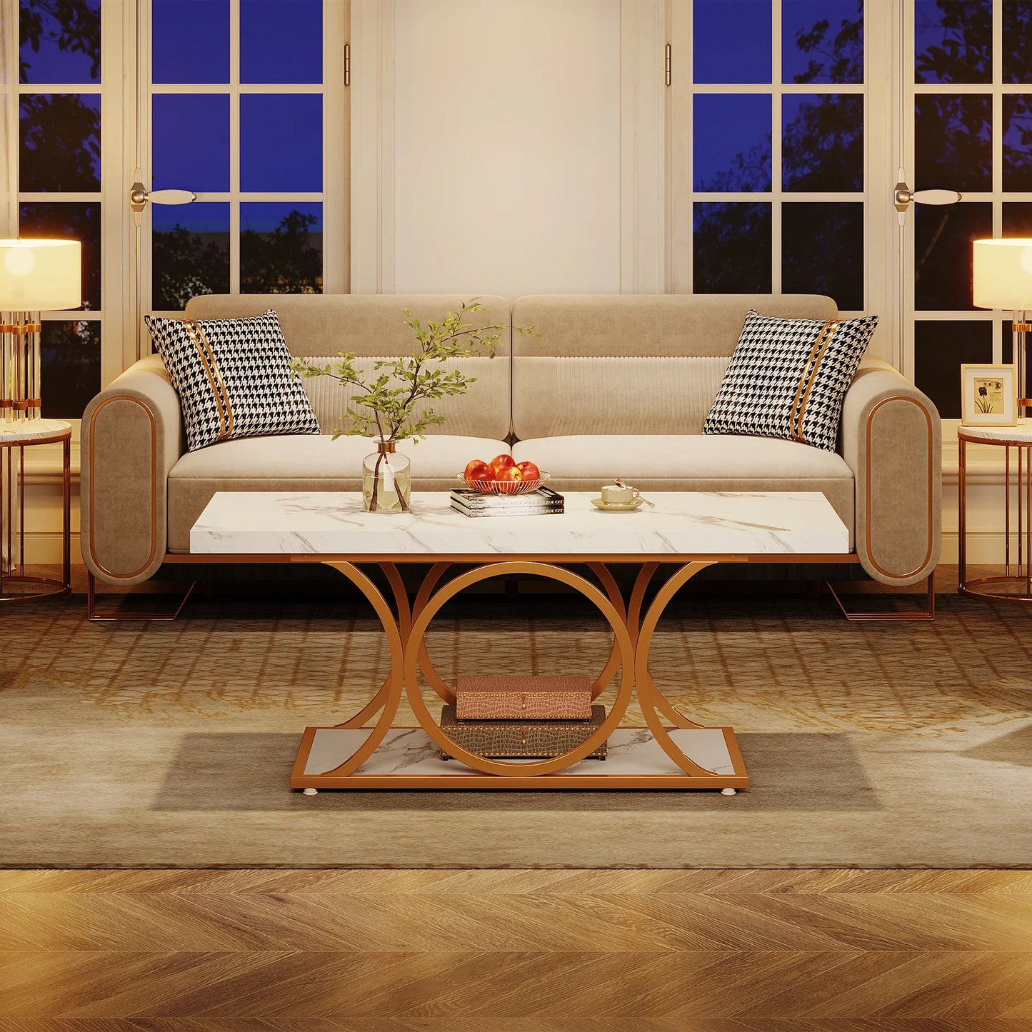 Tribesigns Rectangle Coffee Table 47.24 Inch Modern