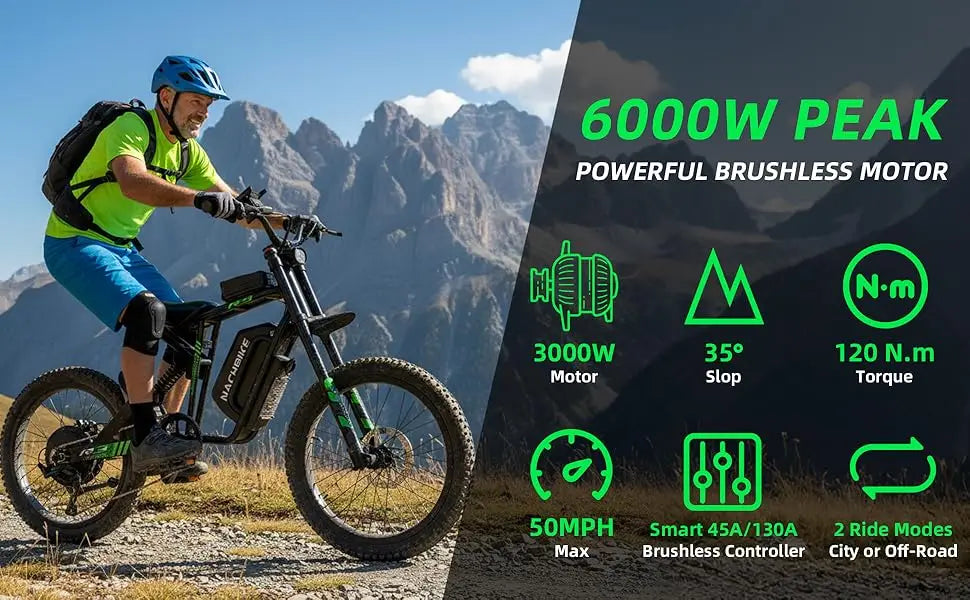 Powerful Electric Dirt Bike for Adults 4000W 60V Dual Brakes