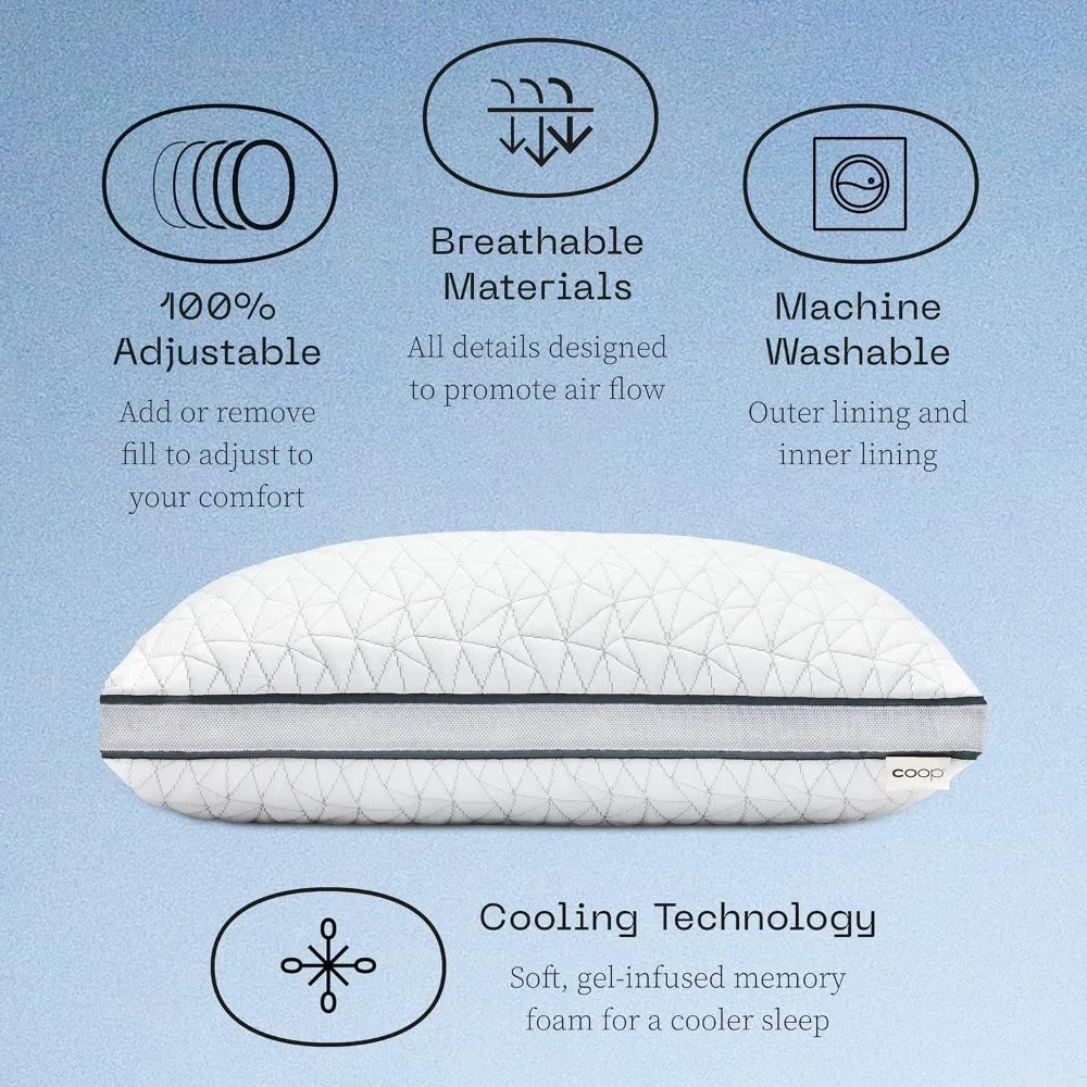 Eden Pillow Queen Bundle With Coolside Pillowcase Waterproof