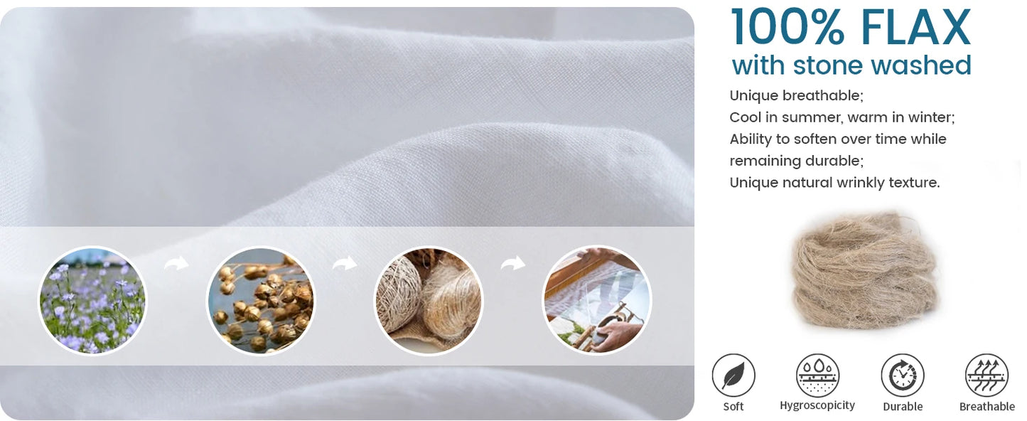 Simple Opulence French Flax Linen Sheet Set 3 To 4 Piece