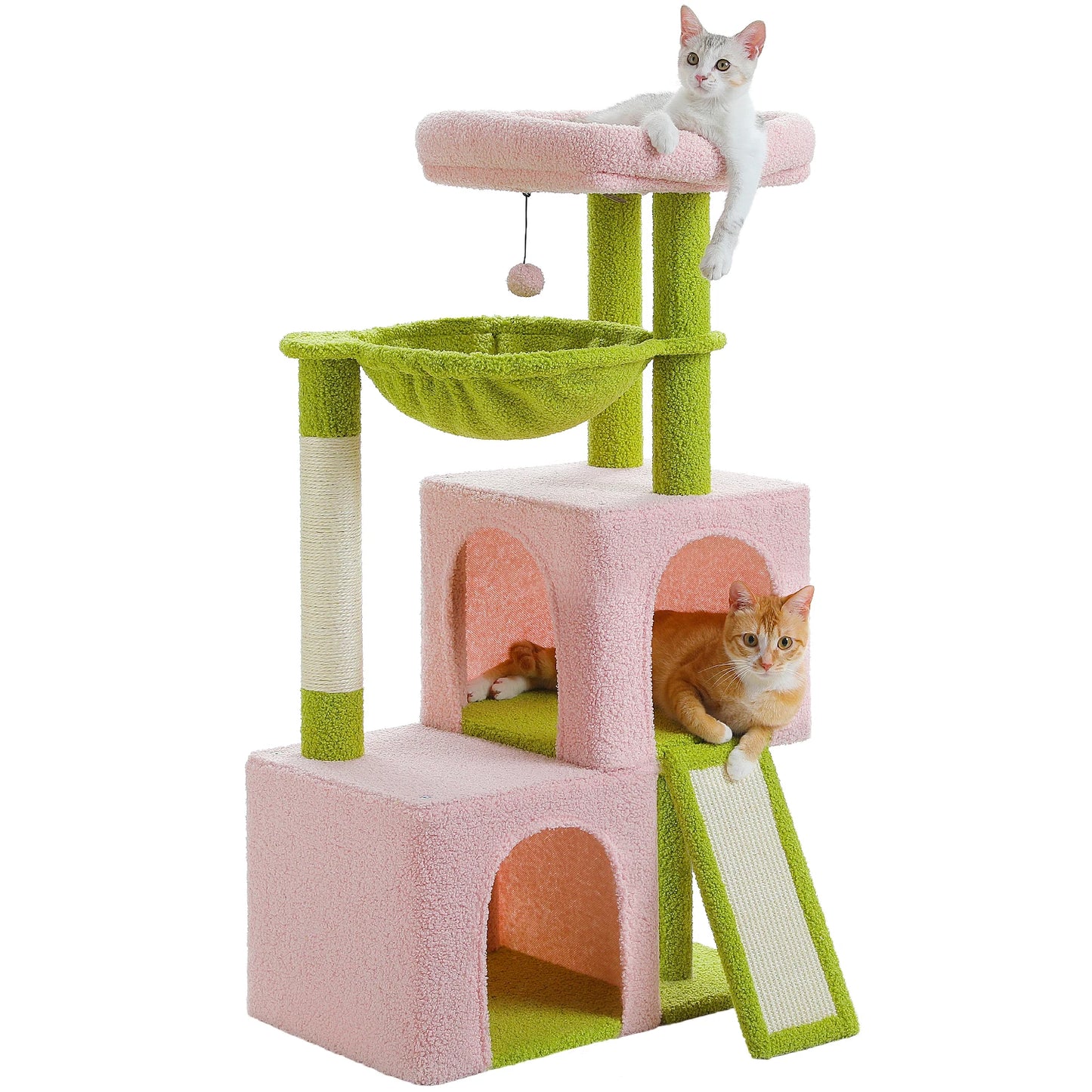 Large Indoor Cat Tree Tower With Four Levels And Two Condos