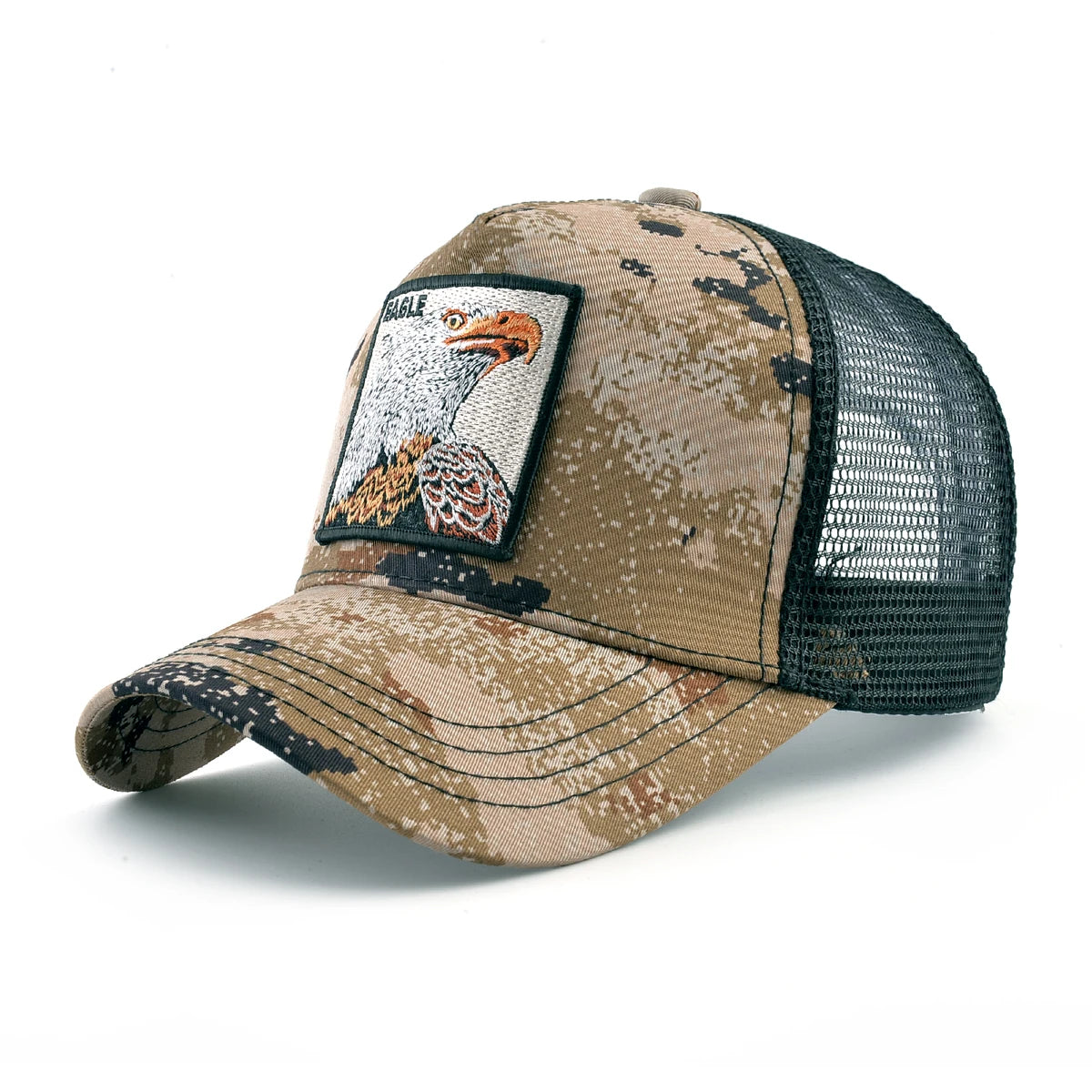 Unisex Embroidered Goat Patch Trucker Cap Four Seasons Snapback Baseball Hat
