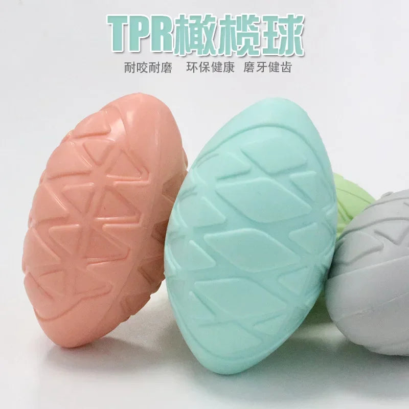 Natural Non Toxic Rubber Football Style Dog Ball Toy Chew