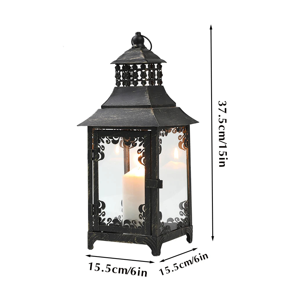 Vintage Metal Candle Holder Hanging Lantern For Outdoor Garden Lighting
