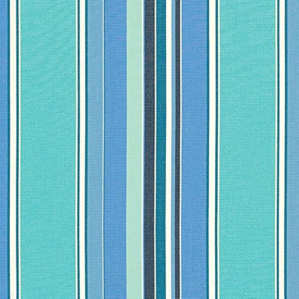 Set of 2 Dolce Oasis Blue Teal Navy White Stripe Indoor Outdoor Square Throw Pillows 24 x 24