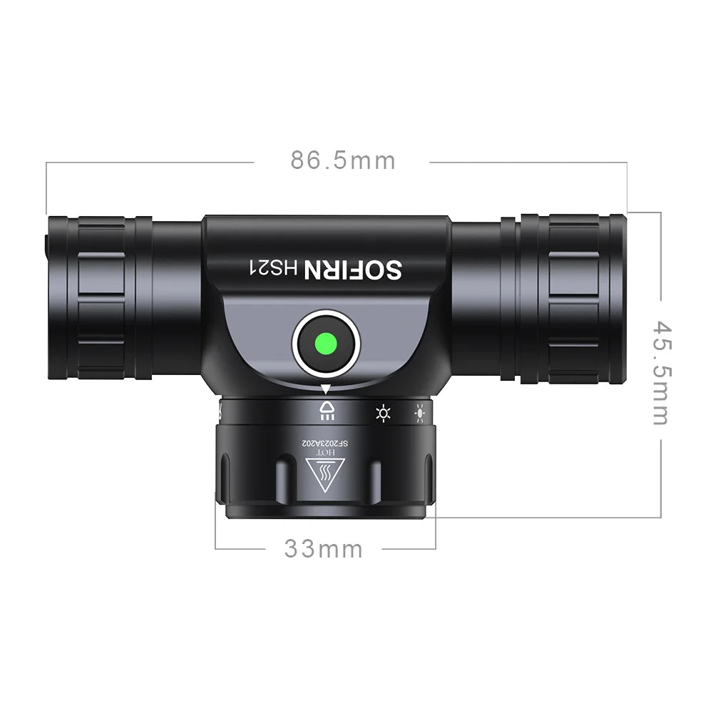 Sofirn HS21 2000lm EDC Headlamp SFT40 USB C 18650 LED
