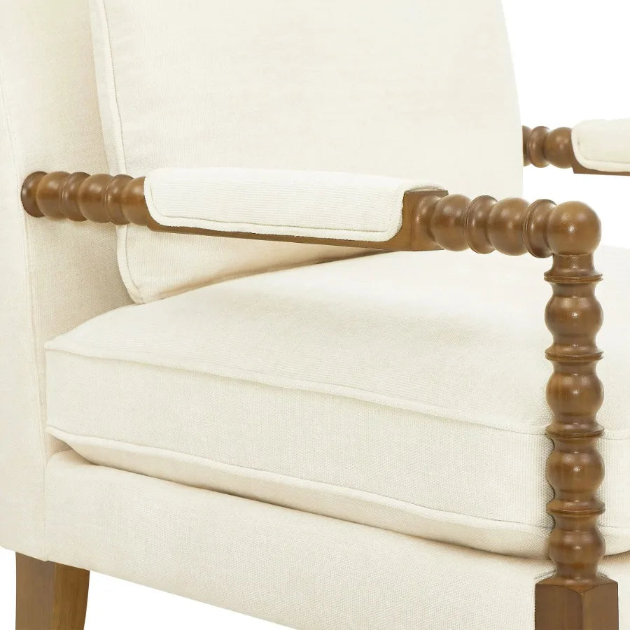 Pioneer Woman Spindle Accent Chair Antique White Upholstery