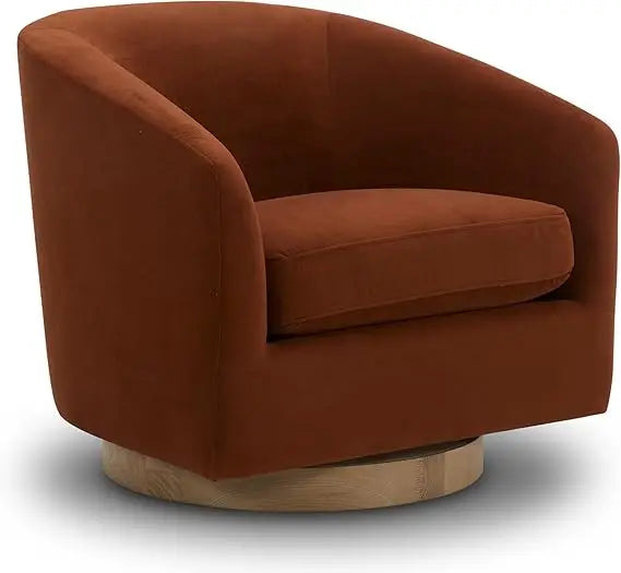 Forest Green Swivel Velvet Barrel Chair FSC Certified Upholstery Fully Assembled