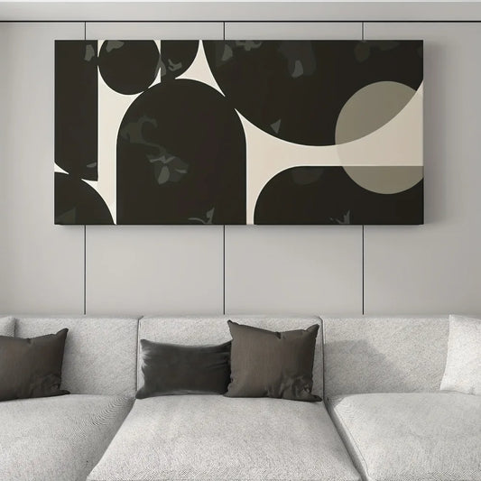Modern Abstract Haus Canvas Art 1.5 Inch Chunky Wood Frame Geometric Pattern