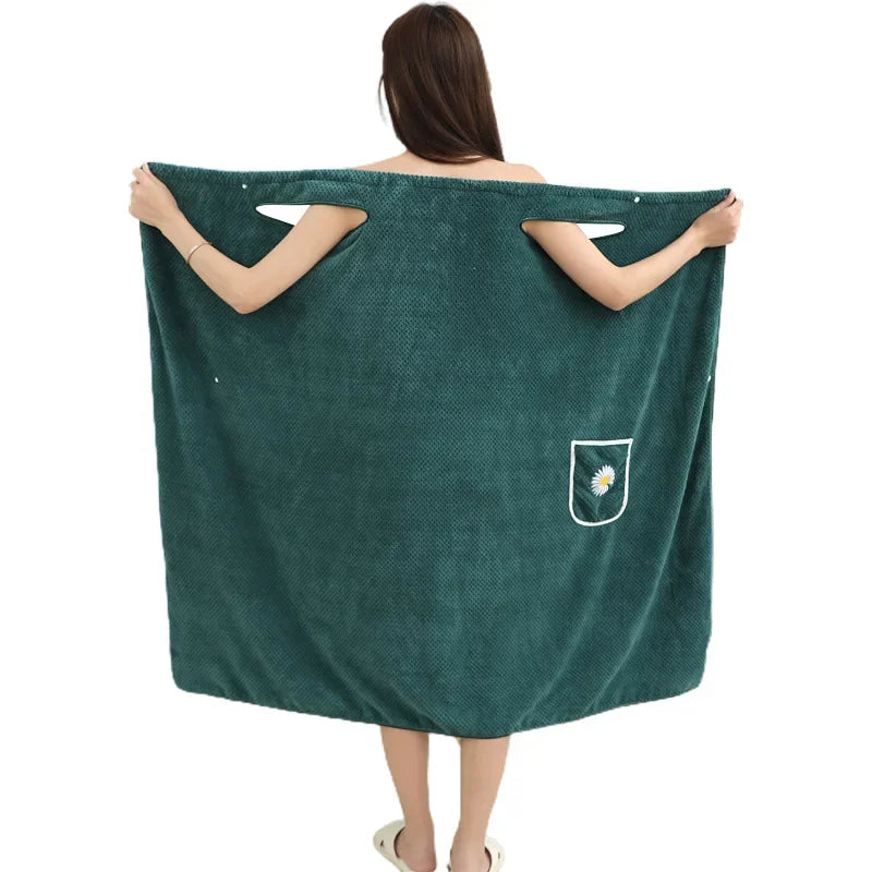 Cotton Quick Dry Bathrobe and Bath Towel Set for Adults