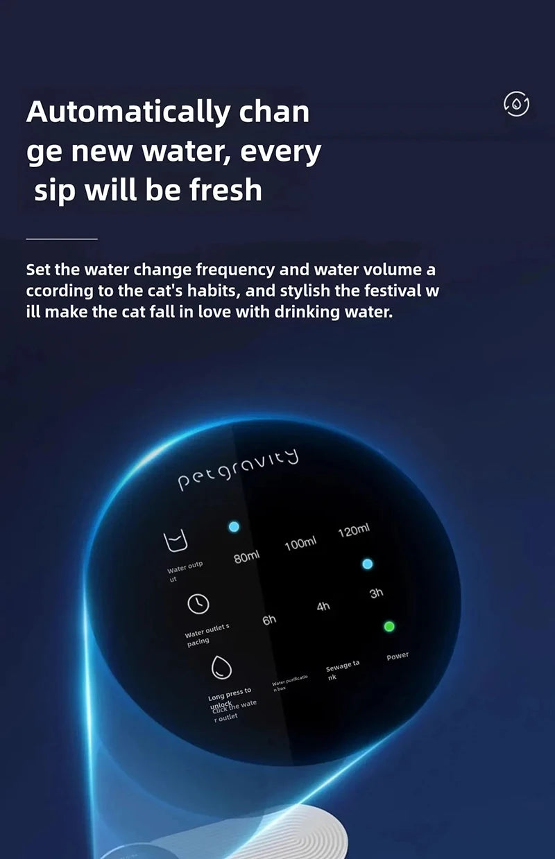Rechargeable Cat Water Dispenser With Running Water