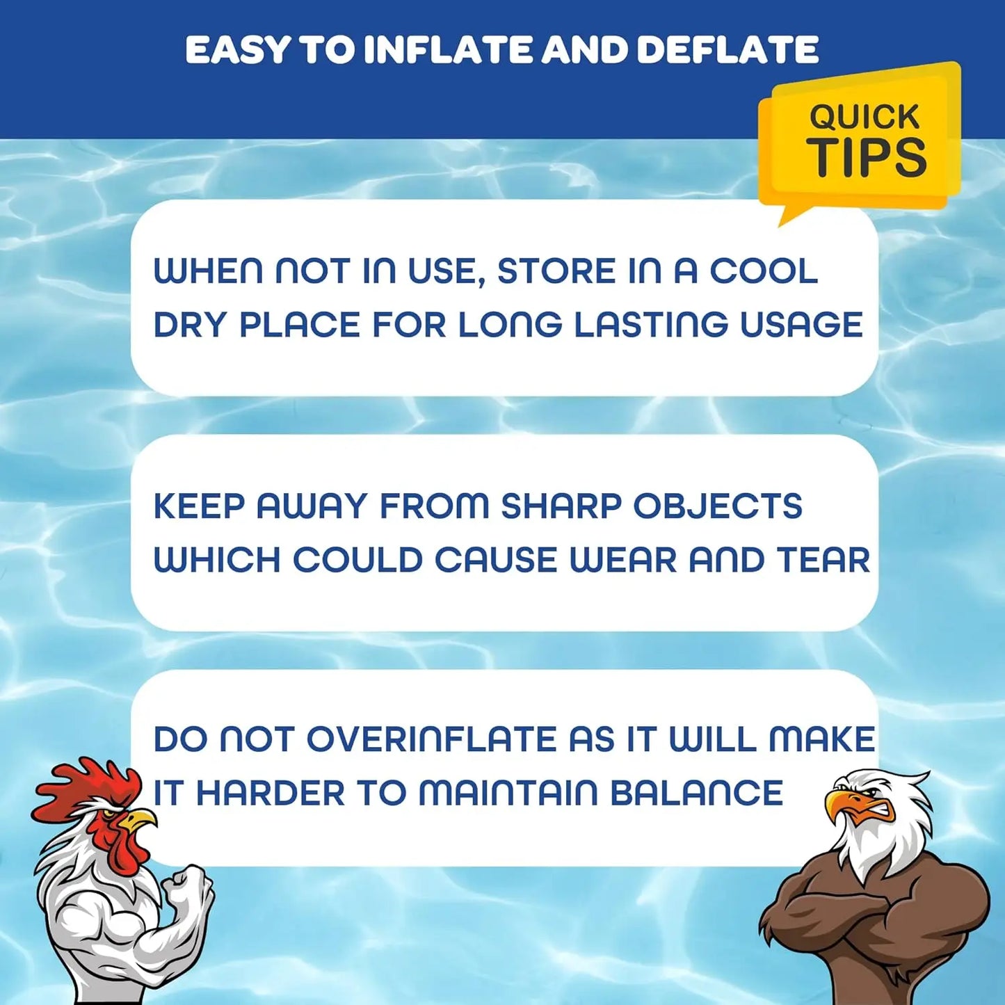 Inflatable Chicken Fight Pool Game Two Giant Ride Ons for Outdoor Summer Fun