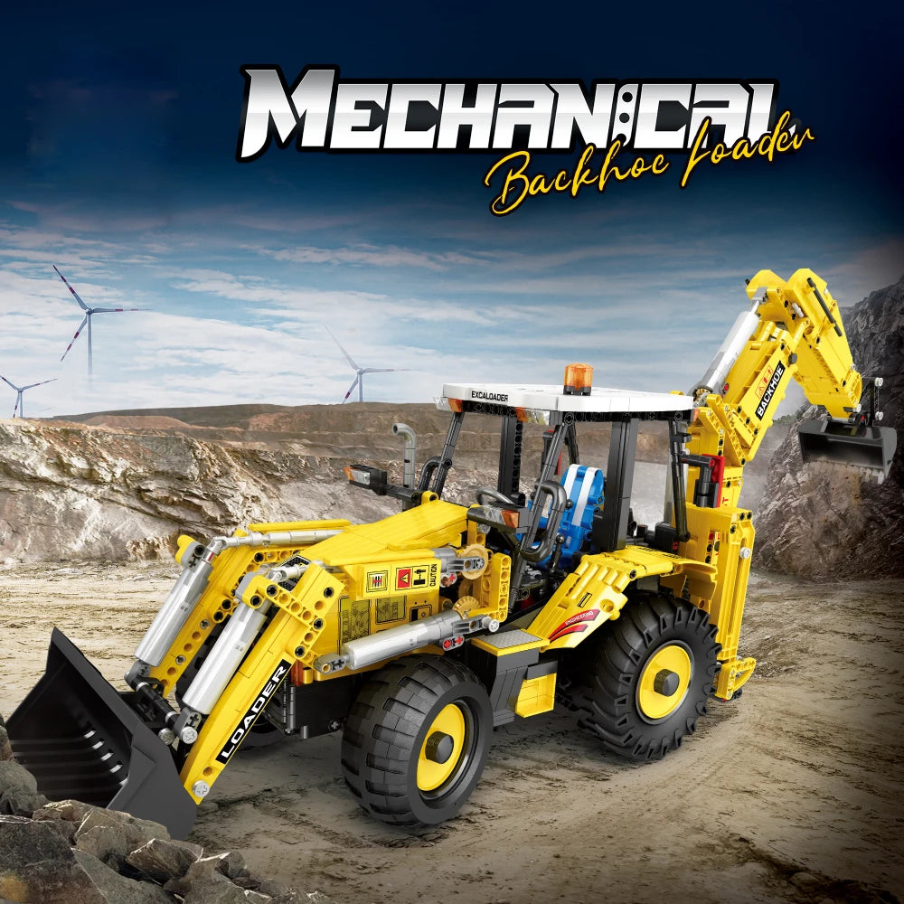 Backhoe Loader Bulldozer Remote Control Building Blocks Set App Control 2466 Pcs