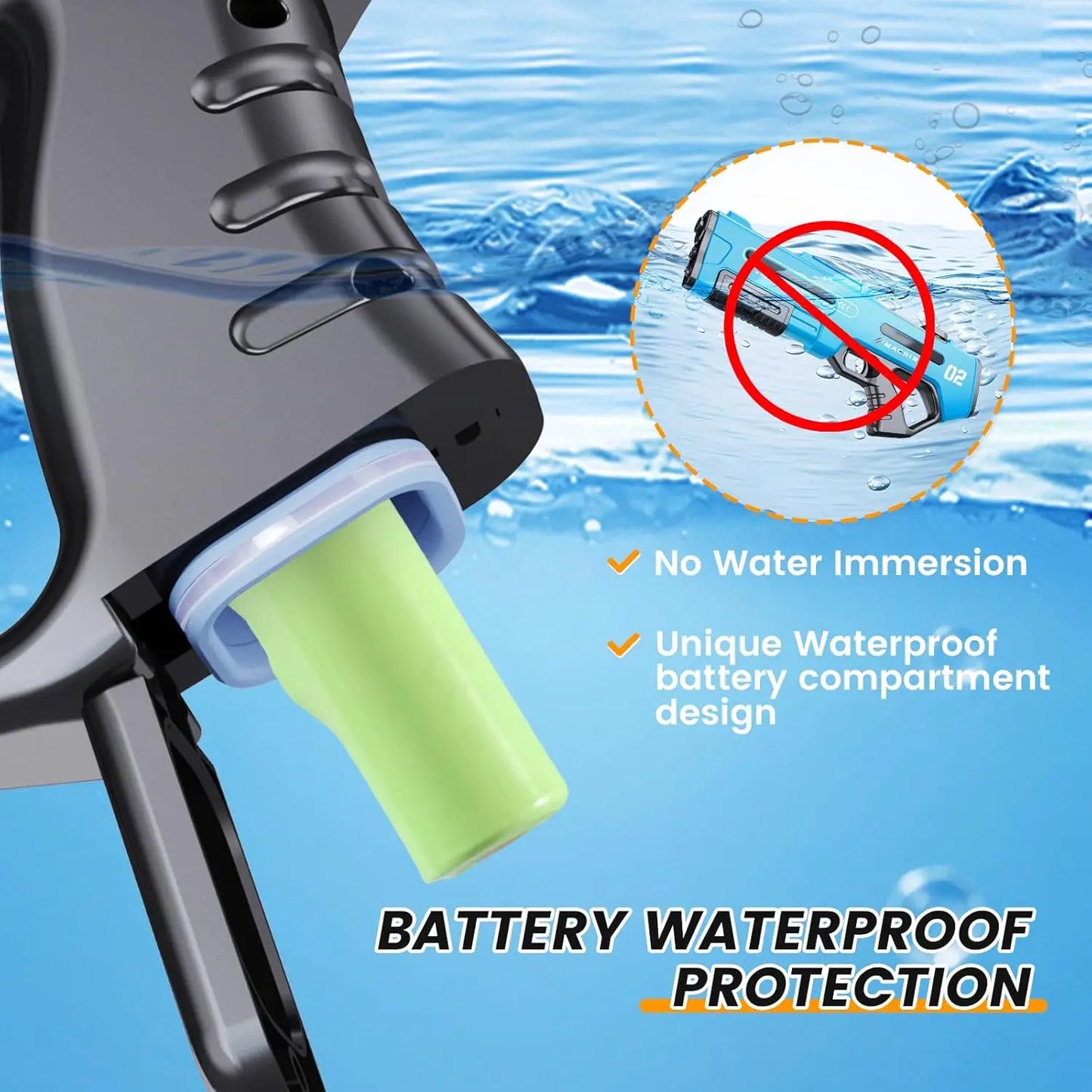 2 Pack Electric Water Guns With Auto Reload And 3 Shooting Modes 32 Feet Range