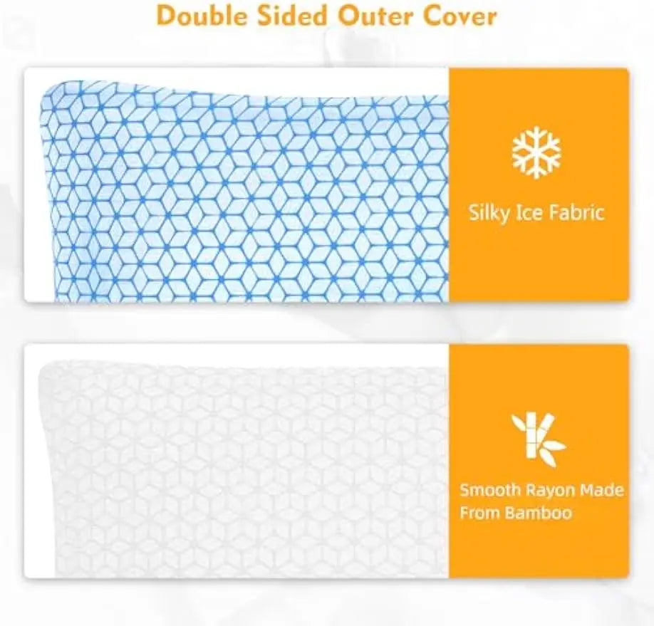 King Size Shredded Memory Foam Pillows Set Of 2 Cooling Adjustable Firmness