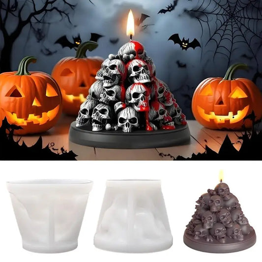 Halloween Skull Candle Mold Silicone 3D For DIY Epoxy Resin
