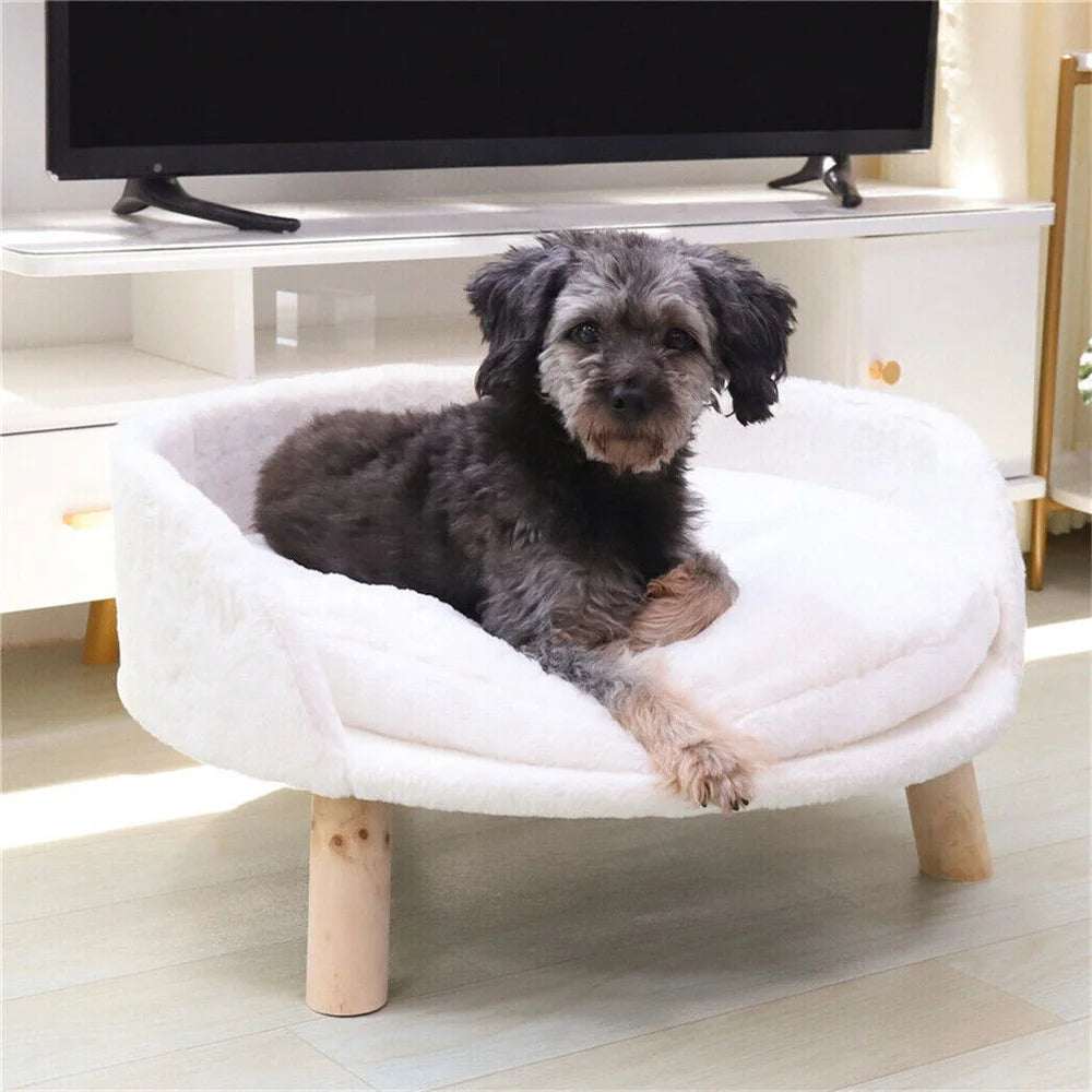Ultra Soft Elevated Dog And Cat Sofa Bed With Removable Waterproof Cushion