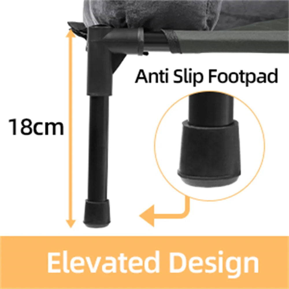 XXL Outdoor Raised Dog Bed With Cooling Breathable Mat And Plush Mat